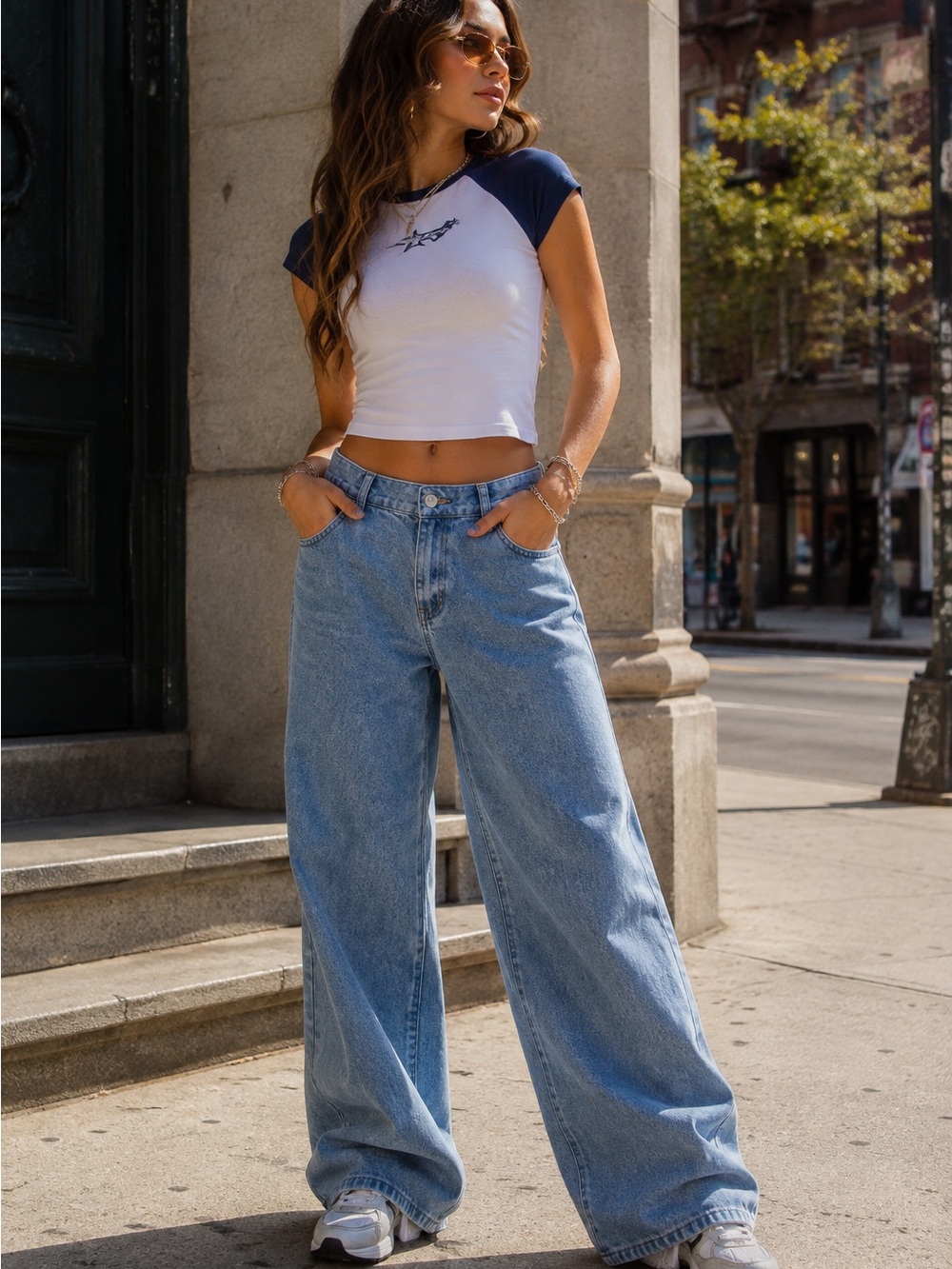 J For Justify Large Baggy Wide Leg Jeans Light Wash Y2K Skater Streetwear
